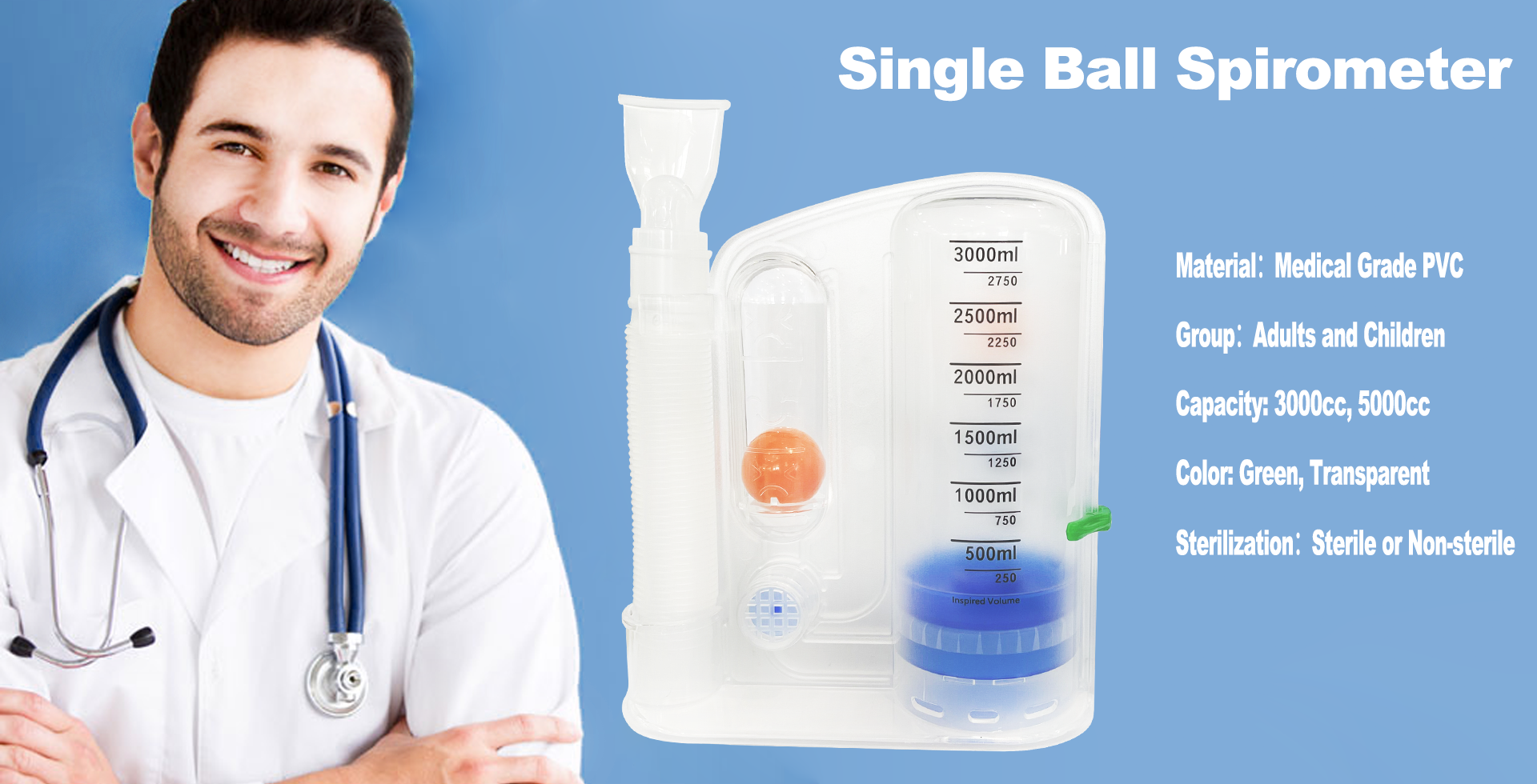Single Ball Spirometer
